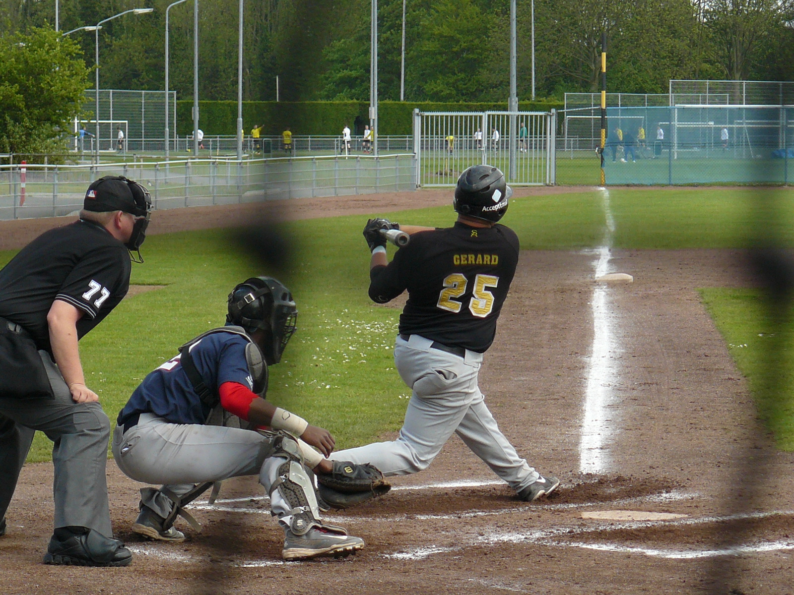 Rashid Gerard connects for a homerun in the second inning